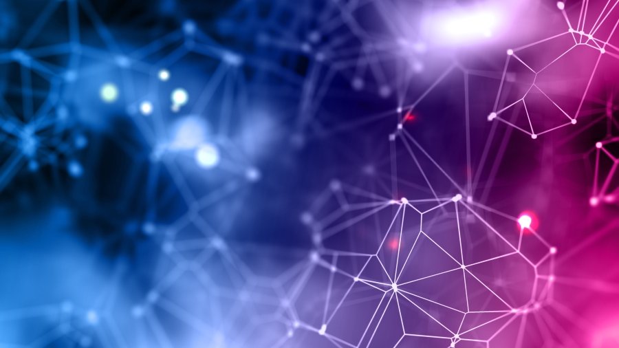 3D render of a low poly network connections background.