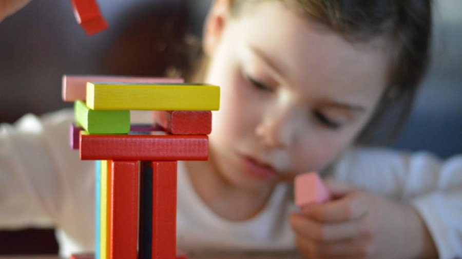 Canva - Girl Playing with Blocks